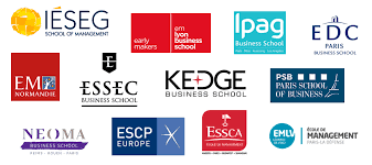 Image représentant un patchwork de logos de différentes écoles de commerces