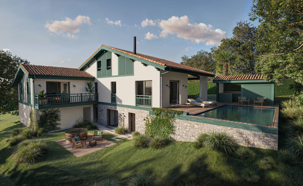 Image en 3D d'une maison conçue par un architecte